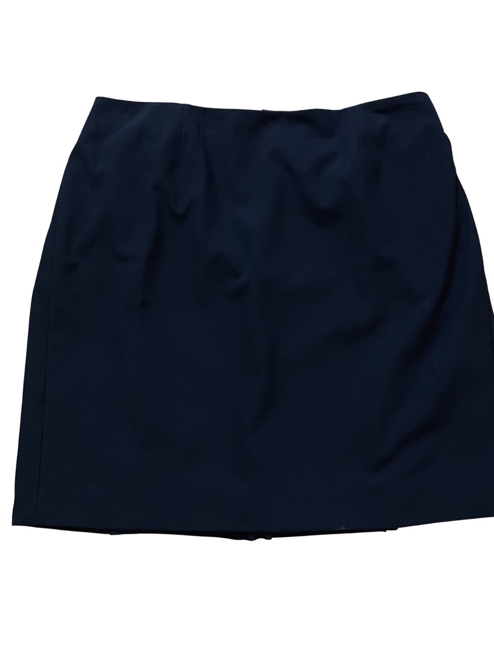 Talbots Black Lined Back Pleats Zip Button Elastic Petite 16W Skirt Office Work